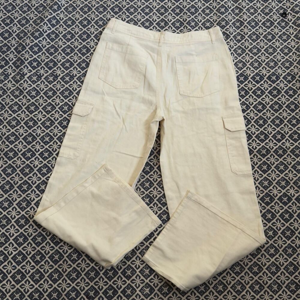 HYFVE Cargo Carpenter Women's Cream and Tan Pants SZ L - Picture 2 of 5